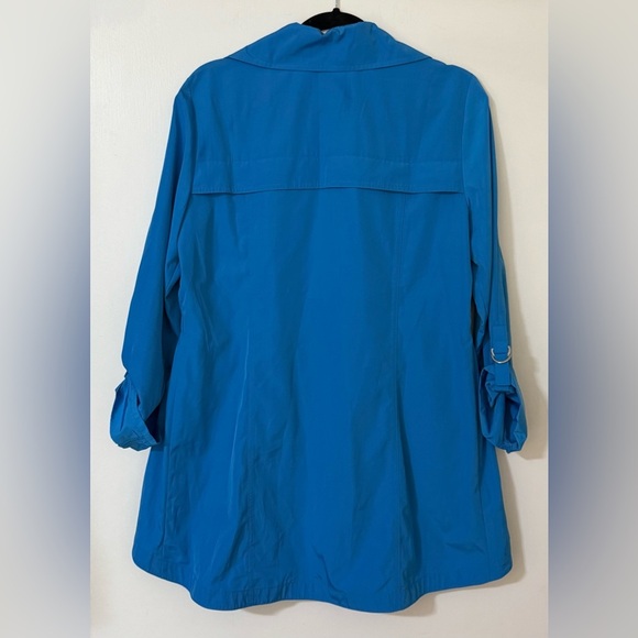 Blue Light Coat with Roll-Up Sleeves and Elastic Waist - Picture 6 of 10